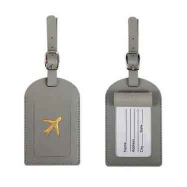 Imagem de Tag De Mala Identificador De Mala - Couro Plutônio Premium - Viagem, C