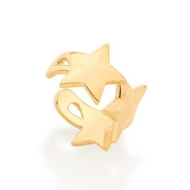 Imagem de Brinco banhado ouro 3x 24k 18k e 22k pressão femininos 3 estrelas pier