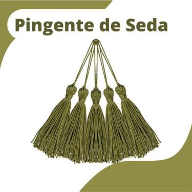 Imagem de Pingente De Seda Tassel - Franja - Verde Oliva - Com 20 Unidades - Nyb