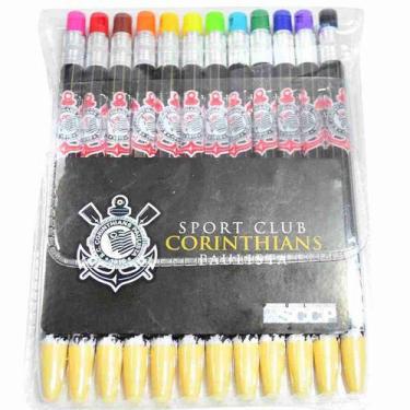 Imagem de Jogo Com 12 Lapiseiras De Cor - Corinthians - Mileno