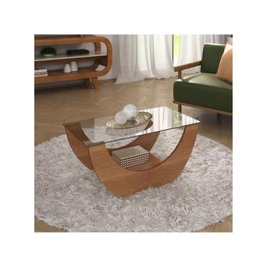 Imagem de Mesa de Centro com Tampo de Vidro Onda Artely, Cinamomo