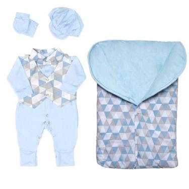 Imagem de Saída de Maternidade Com Porta Bebê Inverno Pequeninos Menino - Marian