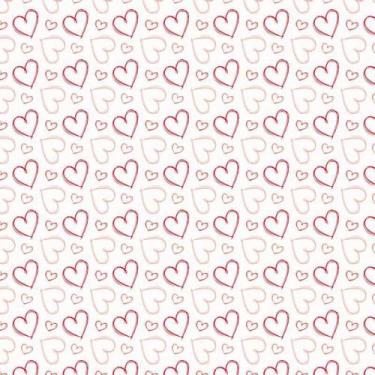 Imagem de Papel De Parede Corações Desenho A Lápis Autocolante Lavável - LRP