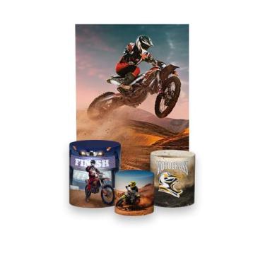 Imagem de Painel De Festa Vertical 1,50 x 2,20 + Trio De Capas Cilindro - Motocr