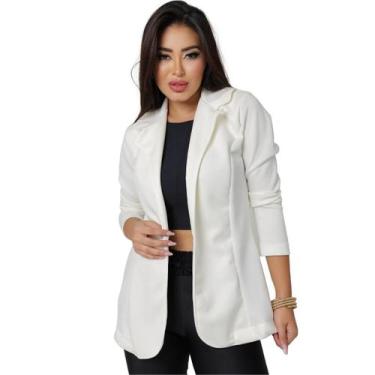 Imagem de Blazer Longo Feminino Acinturado Slim Varias Cores Bengaline - Barbali