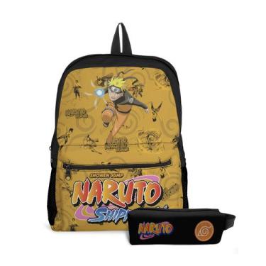 Imagem de  Kit Mochila com Bolso e Estojo Infantil Naruto Menina e Menino  - Use