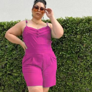 Imagem de Macaquinho Feminino Plus Size Alça Com Regulador - Leve, Confortável, 