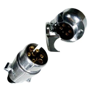 Imagem de Tomada elétrica engate redonda 6 polos completa cavalo mecânico, reboq