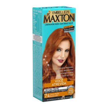 Imagem de Tintura Creme Maxton Louro Médio Acobreado 7.4