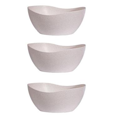 Imagem de 3un Tigela saladeira bowl oval servir 1,9lt bege - Evo