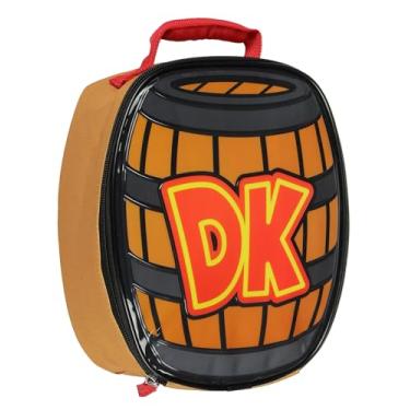 Imagem de Bioworld Lancheira térmica Nintendo Donkey Kong DK em forma de barril para alimentos quentes e frios, bebidas e lanches