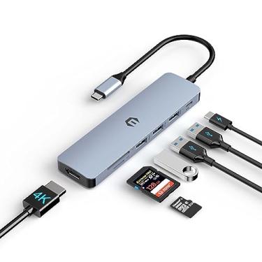 Imagem de Tiergrade Adaptador multiportas USB C, estação de ancoragem 7 em 1 USB C com HDMI, 100W PD, 3 USB 3.0, slot SD/TF para MacBook Pro/Air, laptop tipo C