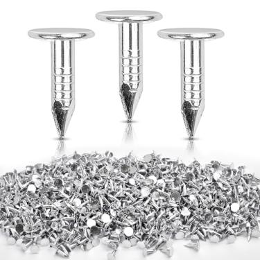 Imagem de Lainballow 1000 peças de pregos de feltro de telhado de aço, pinos de feltro de 1/2 polegada, pregos de móveis de cabeça plana, pinos de cabeça larga para placas de ardósia de feltro de telhado de