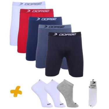 Imagem de Kit 5 Cuecas Long Leg + 3 Pares Meia Sport Dorbe, G