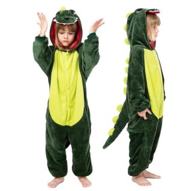 Imagem de Seawhisper Fantasia infantil de dinossauro, macacão de Halloween para meninos e meninas, Verde, 2-3 Anos