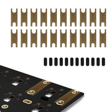 Imagem de YIMAGUJRX Interruptor estabilizador PCB para teclado, película de teflon, estabilizador de teclado, 20 peças, almofadas de EVA de fio de aço estabilizador, 12 peças (amarelo