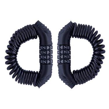 Imagem de UiiziC Cadeado de bicicleta, cadeado de viagem, mini trava de bicicleta portátil, antifurto, segurança antifurto, combinação retrátil de 4 dígitos, cabo de bloqueio de capacete para carrinhos de bebê,