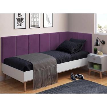 Imagem de Cabeceira Em L Com Lateral Estofado Las Vegas - Magazine L, Rosa