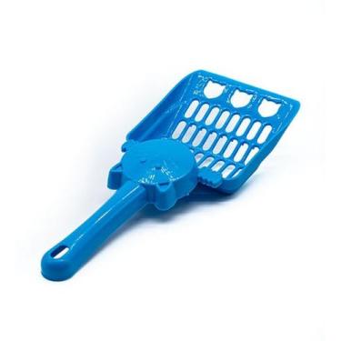 Imagem de Pá Higiênica Cara de Gato Pequena Azul - Pet Injet