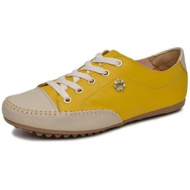 Imagem de Mocatênis Feminino Top Franca Shoes Amarelo Bege, 37