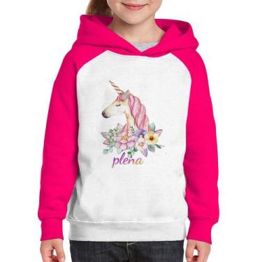 Imagem de Moletom Infantil Plena Unicórnio - Foca na Moda, Branco, Rosa, 14