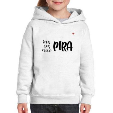 Imagem de Moletom Infantil Inspira, respira, não pira - Foca na Moda, Branco, 4