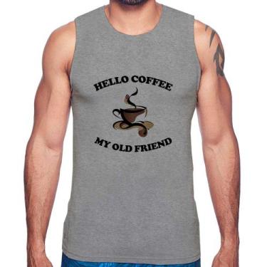 Imagem de Regata Hello coffee my old friend - Foca na Moda, Cinza, P