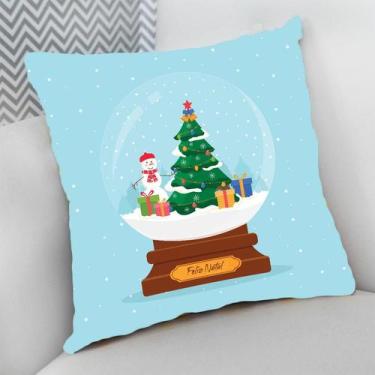 Imagem de Almofada Decorativa 40x40 Cheia p/ Natal Arvore Natal Globo de Neve - 