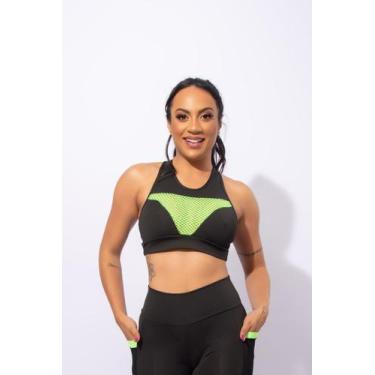 Imagem de Top Fitness Feminino Academia Treino Com Tela F7 NEW STYLE, Verde, M
