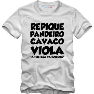 Imagem de Camiseta Samba Repique Pandeiro Cavaco Viola - BLACKCHIC, Branco, M