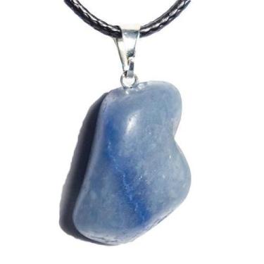 Imagem de Colar Pedrinha Quartzo Azul Natural Montagem Pino Prata 950 - Cristais