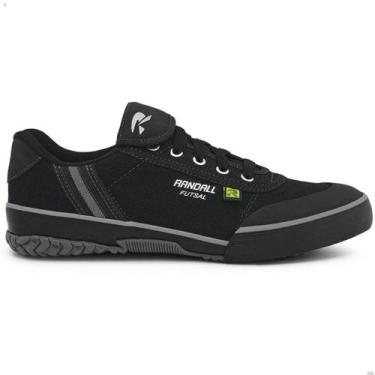 Imagem de Chuteira Futsal Lona Solado Antiderrapante Randall Alfa, Preto, 39