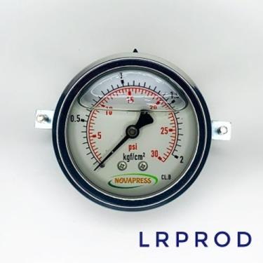 Imagem de Manômetro horizontal -diam.63mm (2. 1/2 ) com escala de 0-2 KGF/CM2 x 