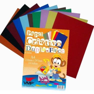 Imagem de Papel Color Set Criativo A4 Dupla-face 8 cores 24 folhas - DiaaDia