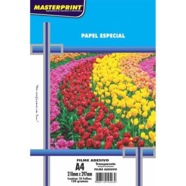 Imagem de Filme Adesivo INKJET A4 150G Transparente Pacote com 10 Folhas - Maste