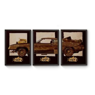 Imagem de Kit 3  Quadros A4 Filme Mad Max Carro Poster Moldurado - Fanarte