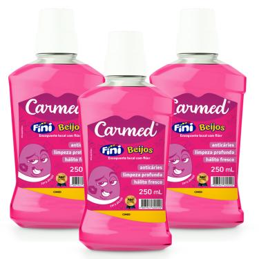 Imagem de Kit 3 und Enxaguante Bucal Carmed Beijos 250ml