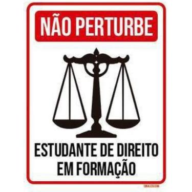 Imagem de Kit 10 Placas Não Perturbe Estudando Direito Em Formação - Sinalizo.Co