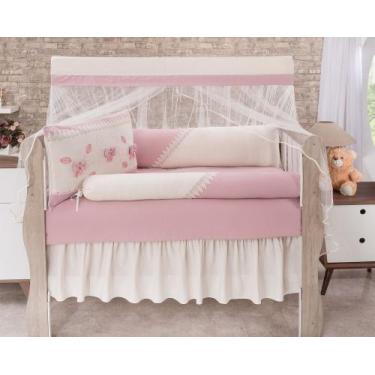 Imagem de Kit enxoval para berço americano e nacional (enlacê) - tecido de linho