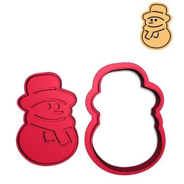 Imagem de Cortador  Marcador Boneco Neve Cachecol Natal - DOCE IMPRESSO, 6,5cm