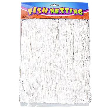 Imagem de Zugar Land Colorful Cotton White Fish Net (6 Ft x 15 Ft) Nautical Pirate Hawaiian Luau Fisherman Fishman Mermaid Decoratinve Fishing Netting. Hang Your Pictures. Wall Decor (White)