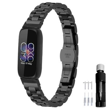 Imagem de Gheper Pulseira de relógio de metal 316L de aço inoxidável compatível com Fitbit Inspire 3, pulseira de substituição para smartwatch para mulheres e homens