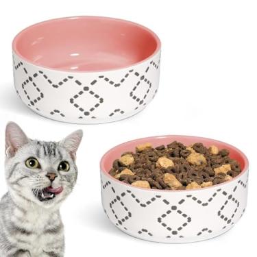 Imagem de MSBC Tigelas de cerâmica para gatos (390 ml), conjunto de alimentador de comida e água para gatos fofos, tigela básica para cães e gatos, pratos de alimentação para animais pequenos para gatos,