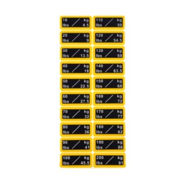 Imagem de Aymzbd Etiquetas de pilha de peso, adesivos de peso, máquina de construção corporal, acessórios de academia, decalques de treino, adesivos de número de peso, 10 a 200 Libras, 3.2cmx1.3cm