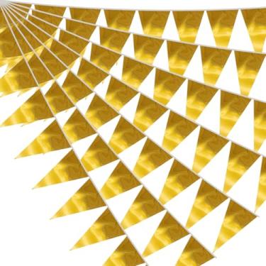 Imagem de 40 m/130 pés bandeira de tecido metálico guirlanda para Natal, formatura, casamento, noivado, aniversário, despedida de solteira, chá de noiva, dia dos namorados, artigos para festa de despedida de