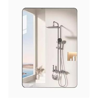 Imagem de ULEZUAR Painéis de espelho autoadesivos de academia para segurança, azulejo de espelho de corpo inteiro montado na parede, espelhos de treino para porta de academia em casa, guarda-roupa, grande