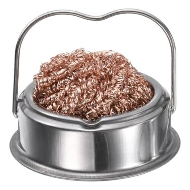 Imagem de HARFINGTON Fio de limpeza de ponta de solda de latão com suporte e alça para limpeza de ferros de solda e pontas