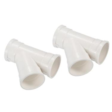 Imagem de YOKIVE 2 peças de encaixe de tubulação, conector de tubo divisor de PVC em forma de Y, ótimo para sistemas de irrigação por gotejamento de tubos de drenagem (branco, 5 cm)