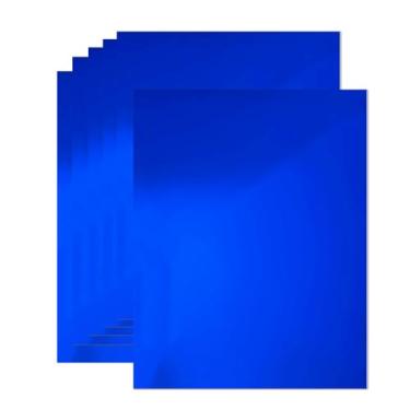 Imagem de 20 folhas de papel cartolina azul metálico 21,6 x 28 cm, 250 g/m², placa de folha de superfície com acabamento espelhado, perfeita para artesanato, convites e decorações (azul)