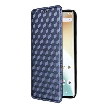 Imagem de Capas Compatível com vivo X200 Pro mini 5G,Carteira de couro Flip Phone Case com slot para cartão.Textura da grelha estereoscópica.Estojo de telefone giratório Standable (Blue)